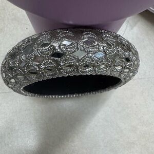 Mirrored glass bangle bracelet